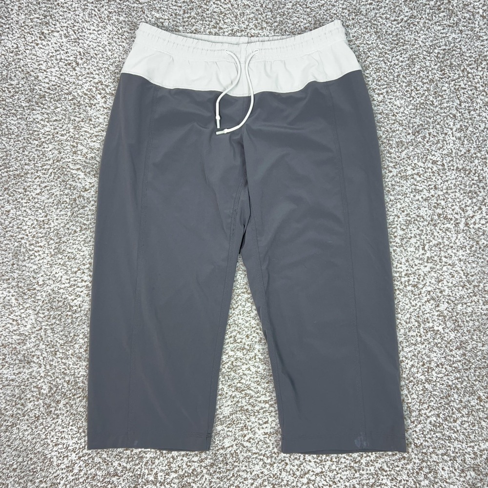 Lululemon Pants Womens 6 Gray Crop Straight Leg Colorblock Running Gym Athletic